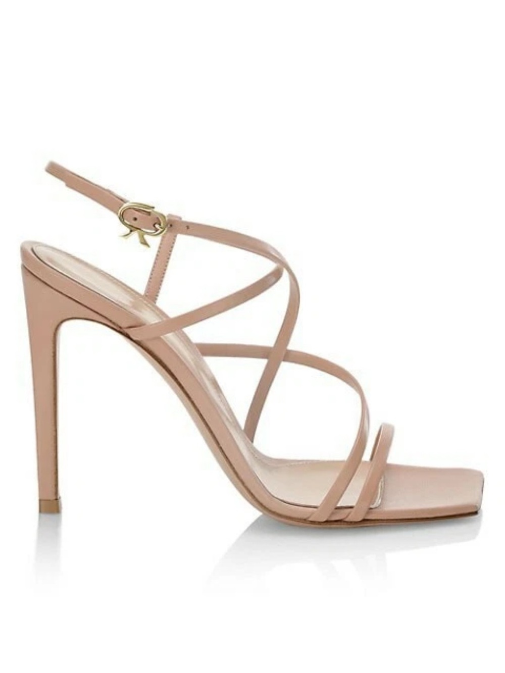 Gianvito Rossi Nude Crisscross Strap Leather Stillleto Sandals $845 NIB Sz 35.5